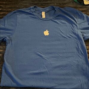 Apple Logo Blue Short Sleeve Tee - Women's Crewneck